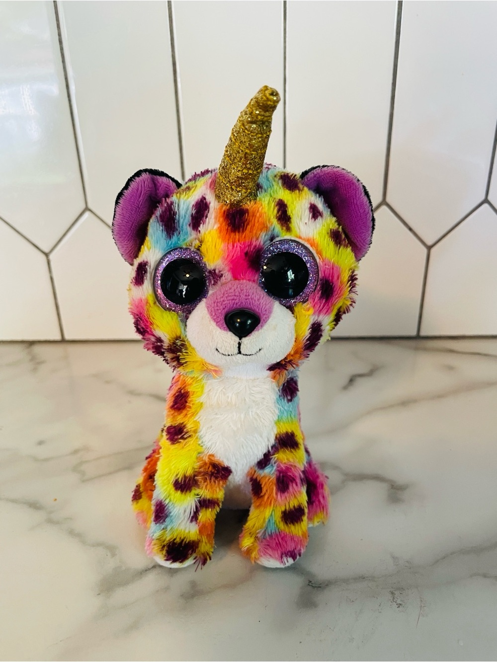 Ty Beanie Boos “Giselle” Unicorn Leopard Plush